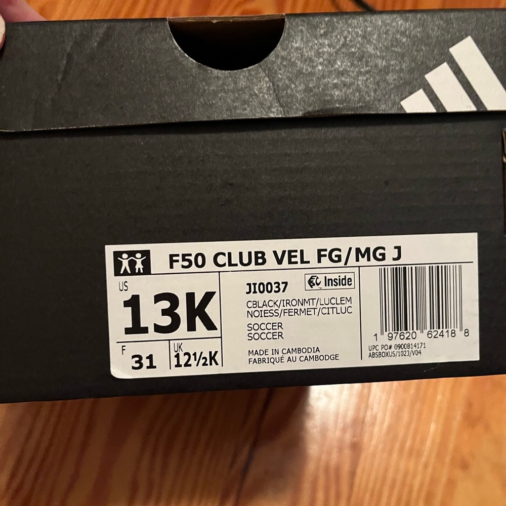 Adidas F50 Club Vel Soccer Shoes - Black and White